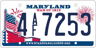 MD license plate 4AF7253