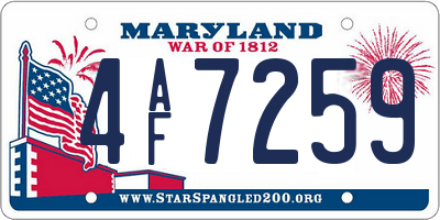 MD license plate 4AF7259