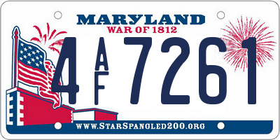 MD license plate 4AF7261