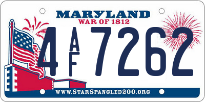 MD license plate 4AF7262