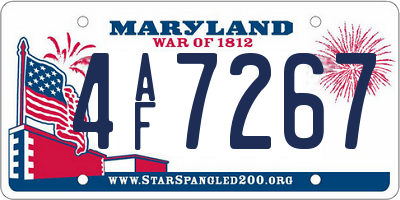 MD license plate 4AF7267