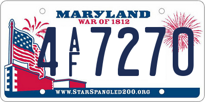 MD license plate 4AF7270