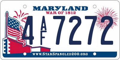 MD license plate 4AF7272