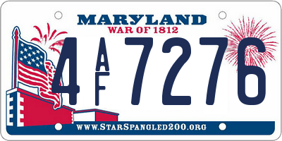 MD license plate 4AF7276
