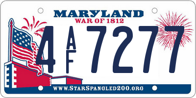 MD license plate 4AF7277