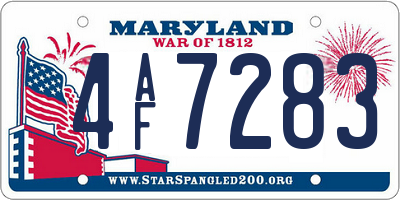 MD license plate 4AF7283