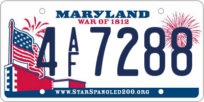 MD license plate 4AF7288