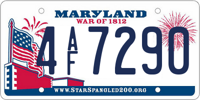 MD license plate 4AF7290