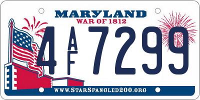 MD license plate 4AF7299