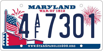 MD license plate 4AF7301