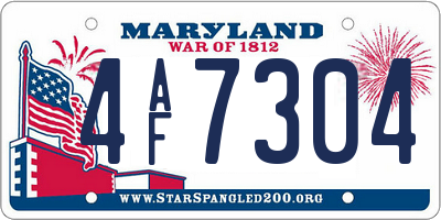MD license plate 4AF7304