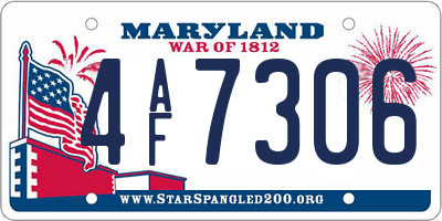 MD license plate 4AF7306