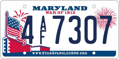MD license plate 4AF7307
