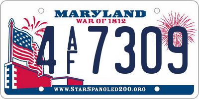 MD license plate 4AF7309