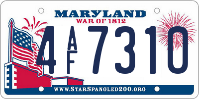 MD license plate 4AF7310