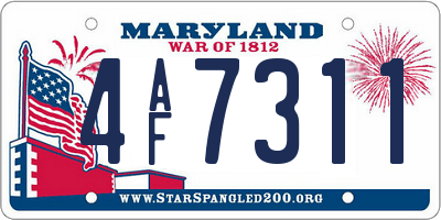 MD license plate 4AF7311