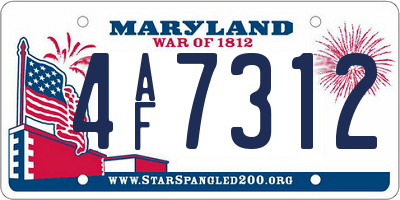 MD license plate 4AF7312