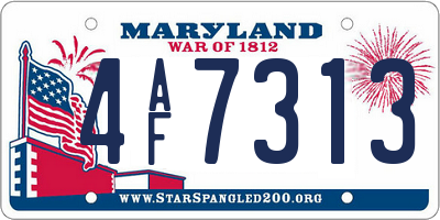 MD license plate 4AF7313
