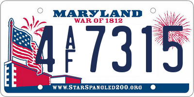 MD license plate 4AF7315