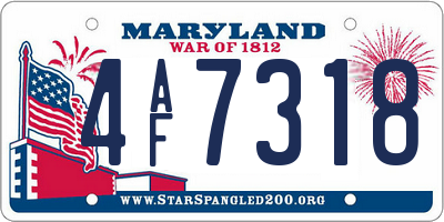 MD license plate 4AF7318
