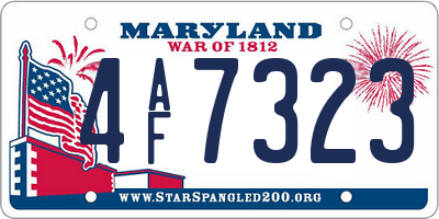 MD license plate 4AF7323