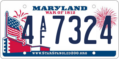 MD license plate 4AF7324