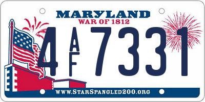 MD license plate 4AF7331