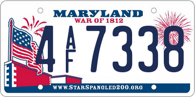 MD license plate 4AF7338