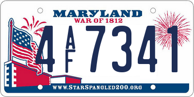 MD license plate 4AF7341