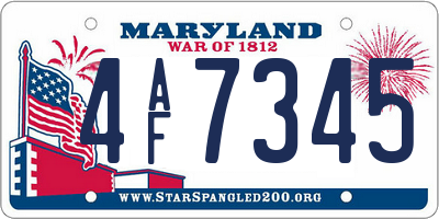 MD license plate 4AF7345