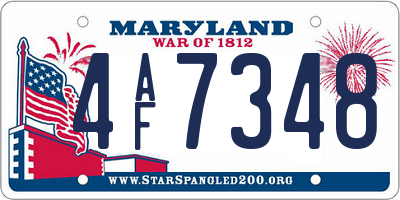 MD license plate 4AF7348