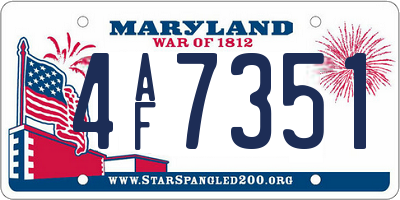 MD license plate 4AF7351