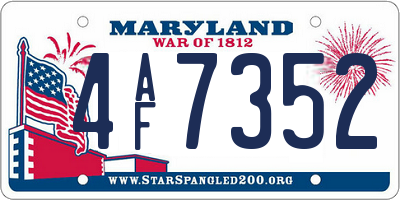 MD license plate 4AF7352