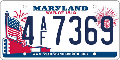 MD license plate 4AF7369