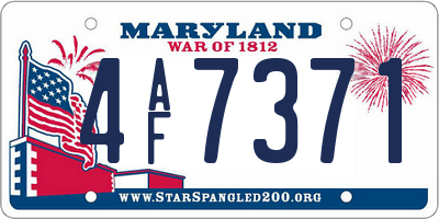 MD license plate 4AF7371