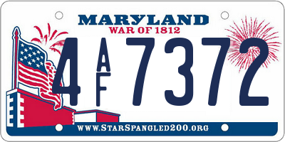 MD license plate 4AF7372