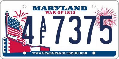 MD license plate 4AF7375