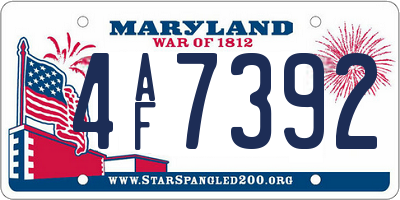 MD license plate 4AF7392