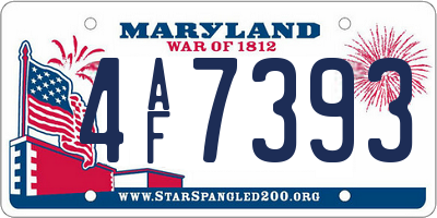 MD license plate 4AF7393