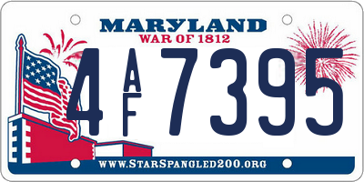 MD license plate 4AF7395