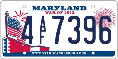 MD license plate 4AF7396