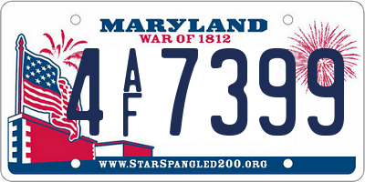 MD license plate 4AF7399