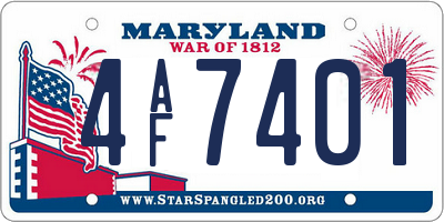 MD license plate 4AF7401