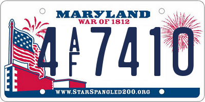 MD license plate 4AF7410