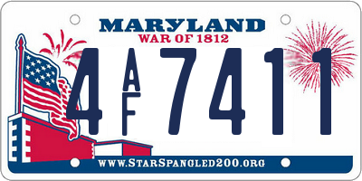 MD license plate 4AF7411