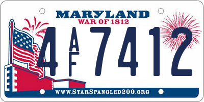 MD license plate 4AF7412