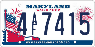 MD license plate 4AF7415