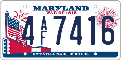 MD license plate 4AF7416