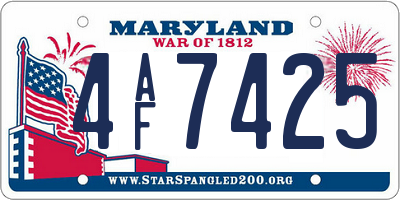 MD license plate 4AF7425
