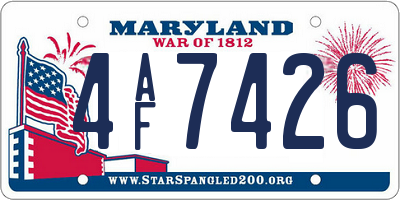 MD license plate 4AF7426